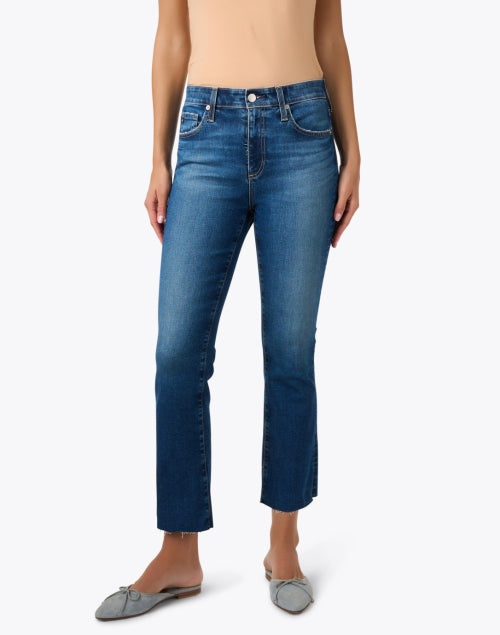 Stylish Farrah Blue Cropped Bootcut Denim Jeans