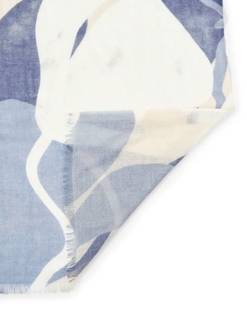 Navy and Ivory Printed Silk-Cashmere Blend Scarf for Elegant Layering
