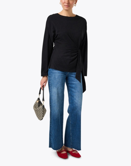 Stylish Vanina 100% Cotton Black Top for Effortless Sophistication