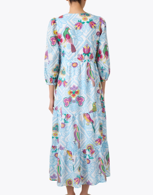 Banjanan's Blue Castor Floral Print Women's Maxi Dress