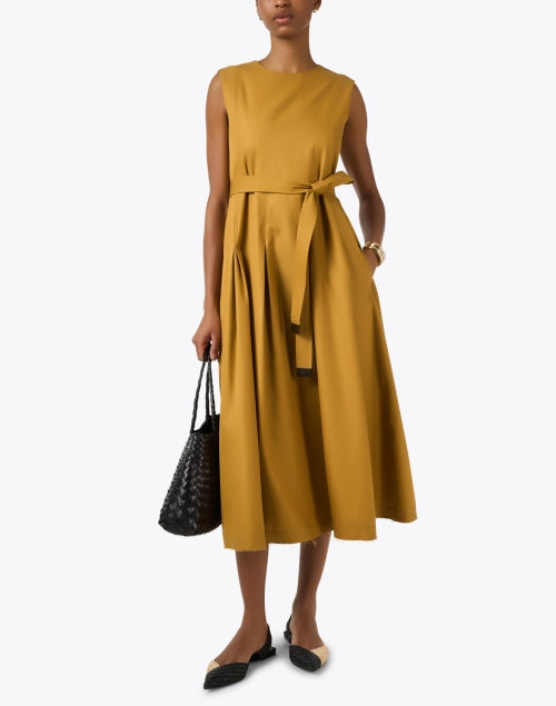 Stunning Ochre - Yellow 100% Cotton A - Line Amina Dress