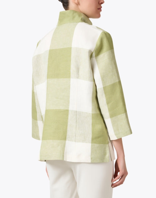 Stylish Ronette Women's Green Print Linen Fashion Jacket