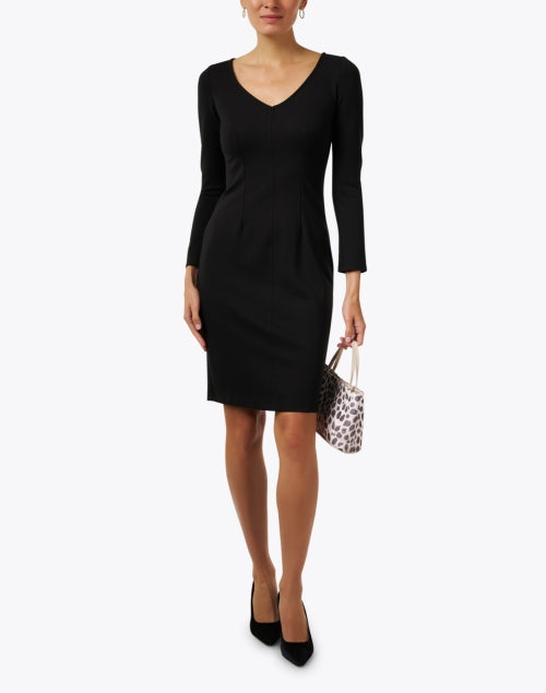 Chloe Kristyn's Stylish Maggie Black Ponte Women's Dress