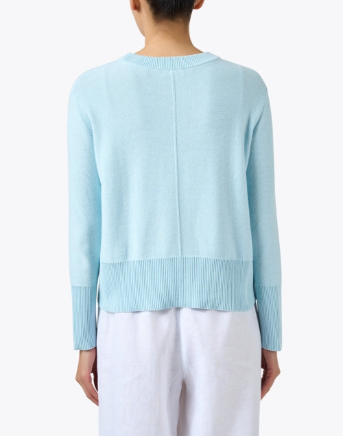Stylish Opal Blue 100% Cotton Spring Sweater for a Chic Look