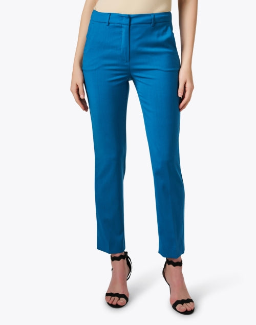 Canon Men's Blue Straight - Leg Wool Trousers