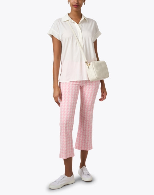 Luxurious Cream Collared Cap Sleeve Blouse for Everyday Styling