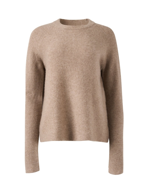Luxurious Beige Cashmere Pullover Sweater for All - Season Wear
