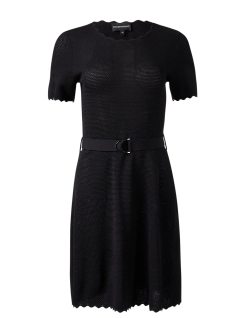 Stylish Black Knit Women's Mini Dress