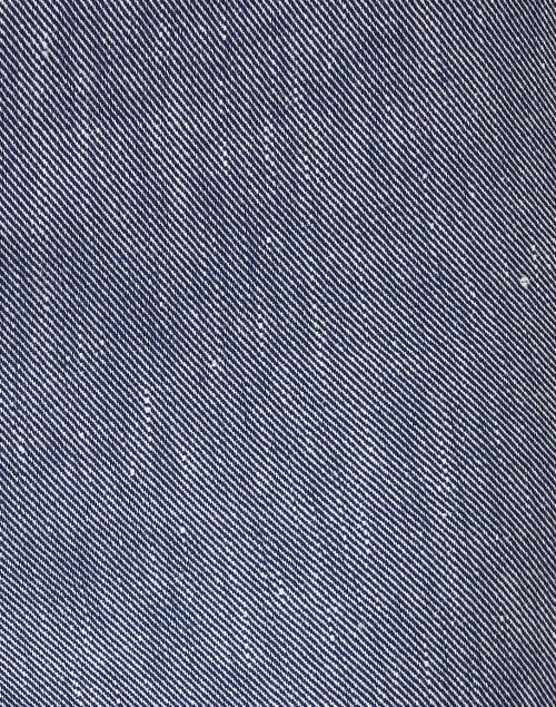 Stylish Aubrie Women's Blue Chambray Linen Wide-Leg Cropped Pants