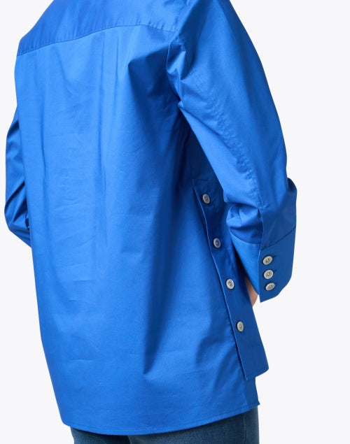 Stylish Blue Stretch Cotton Maxine Shirt for Everyday Wear