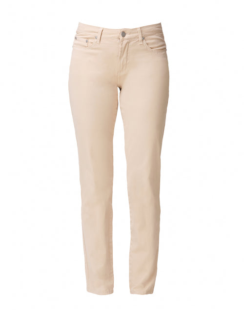 Fabrizio Gianni Stretch Cotton Beige Sand Tapered Straight Leg Jeans for a Fashionable Look