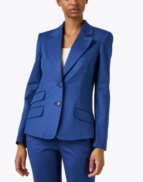 Stylish Royal Blue Cotton Blazer for a Sophisticated Look