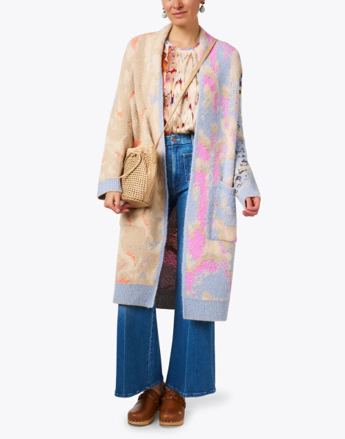 Stylish Multi Snake Print Women's Cardigan Coat for Fall