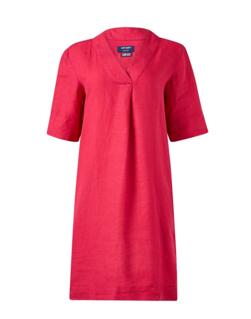 Elegant Rose Pink Women's Linen Summer Dress