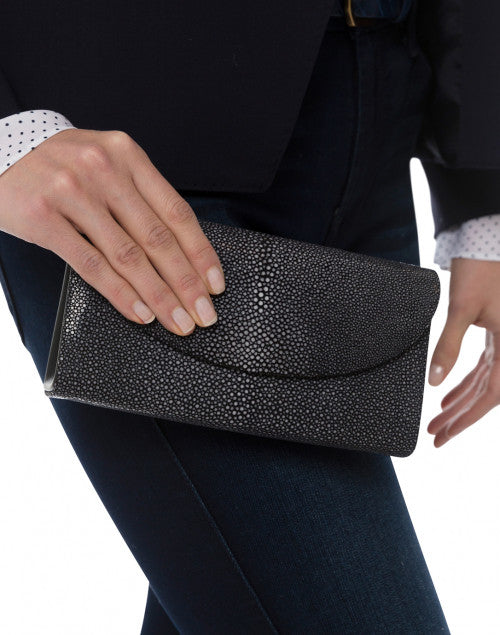 Baby-sized Grande Style Black Stingray Handheld Clutch Purse