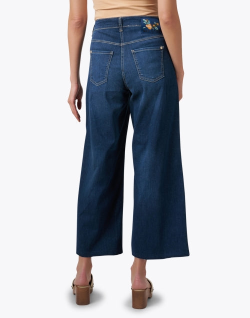 Dreamy Blue Stretch Cotton Wide Leg Women's Jeans