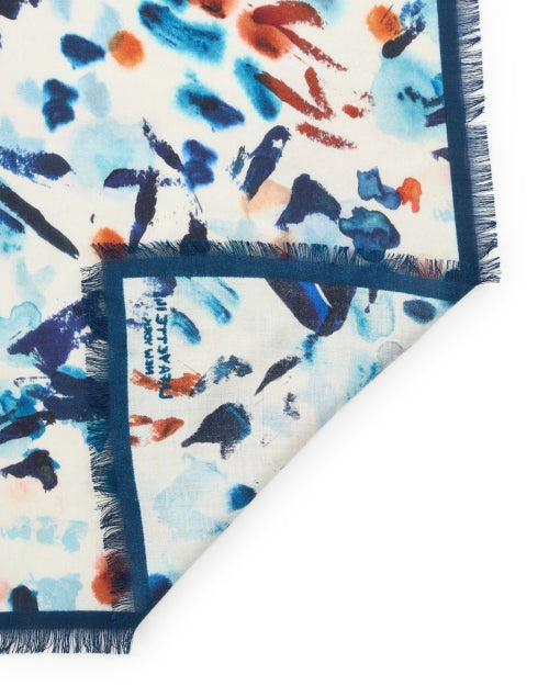 Luxurious 100% Silk Multi Abstract Pattern Print Fashion Scarf