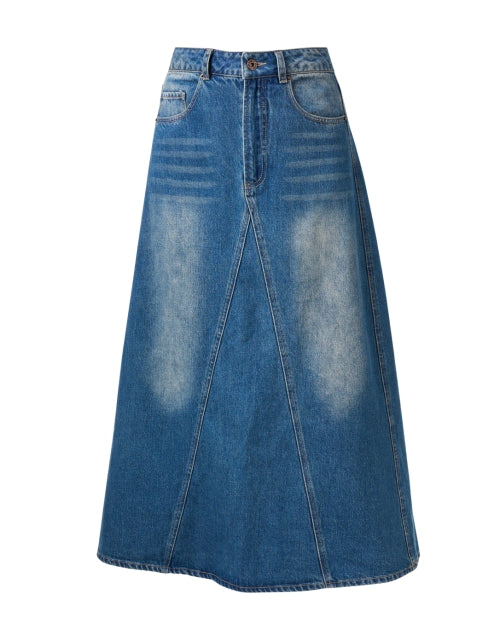 Stylish Distressed Blue A-Line Denim Skirt for Fashionable Weekend
