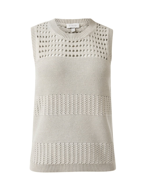 Stylish Beige Textured Sleeveless Knit Top for Transitional Season