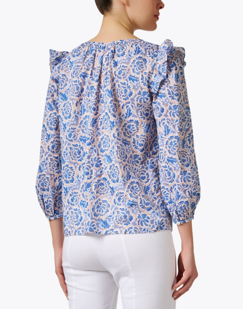 Elise Women's Blue Floral Casual Top for Everyday Wear
