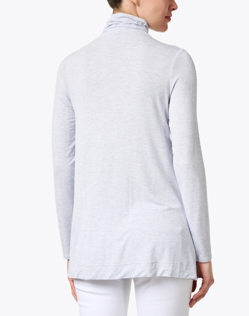 Grey Women's Knit Scrunch Neck Long - Sleeve Top for Layering