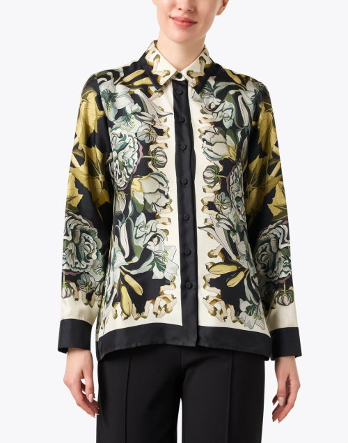 Franco Ferrari's Exquisitely Printed 100% Silk Multi - Print Shirt for the New Season