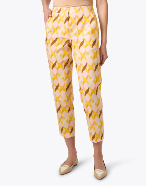 Stylish Multicolor Geometric Printed Slim - Fit 100% Cotton Pants
