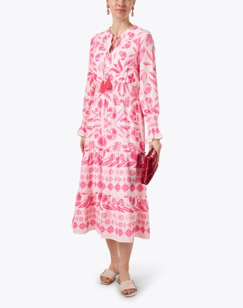 Stylish Pink Geometric Floral Women's Dress by Sail to Sable