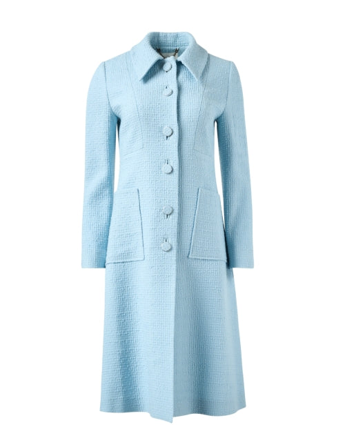 Stylish Verona Sky Blue Wool Tweed Women's Coat