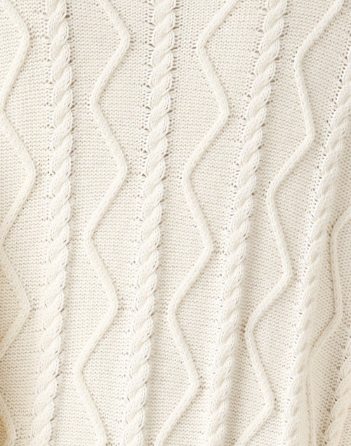 Perry Soft Ivory Cotton - Cashmere Cable - Knit Poncho