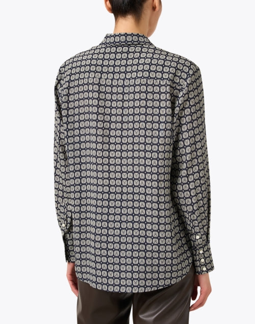 Stylish Maureen Navy and White Printed Women's Shirt