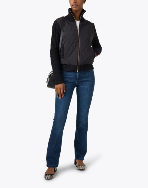 Versatile Black Mixed Media Jacket for Week to Weekend