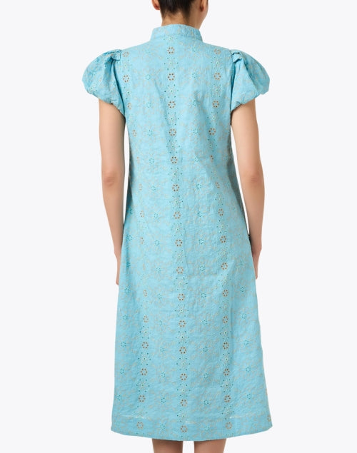 Stylish Turquoise Printed 100% Cotton Dress for Warm Weather