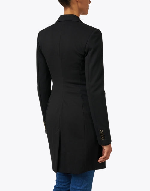 Stylish Black Double - Breasted Longline Jacket for Fall