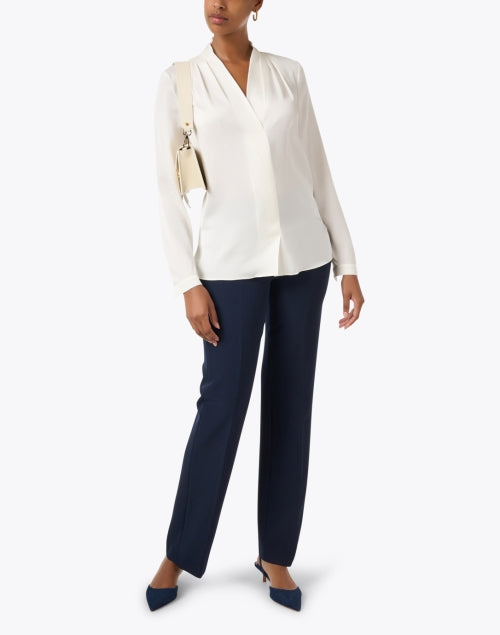 Kobi Halperin's Exquisite Nellie Silk Blouse with Draped Shawl Collar