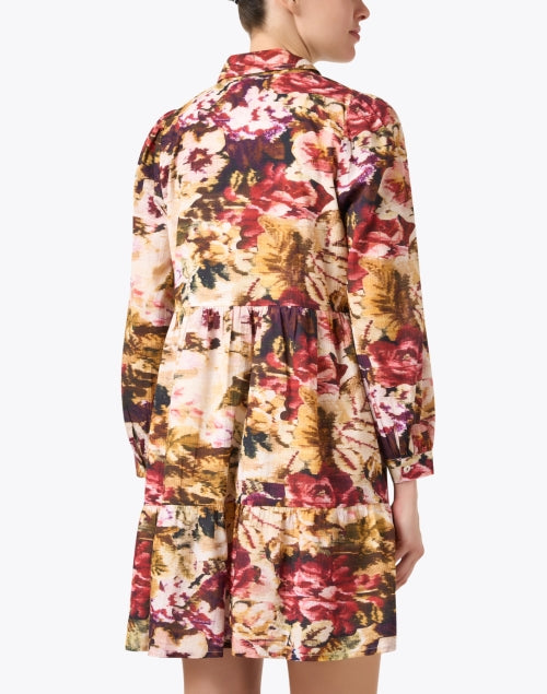 Stylish Pink Multi-Floral Featherweight Cotton Mini Dress - Romy