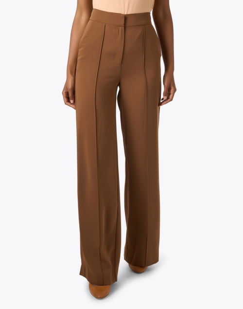 Veronica Beard Edia Brown Full - length Wide - Leg Women's Trousers