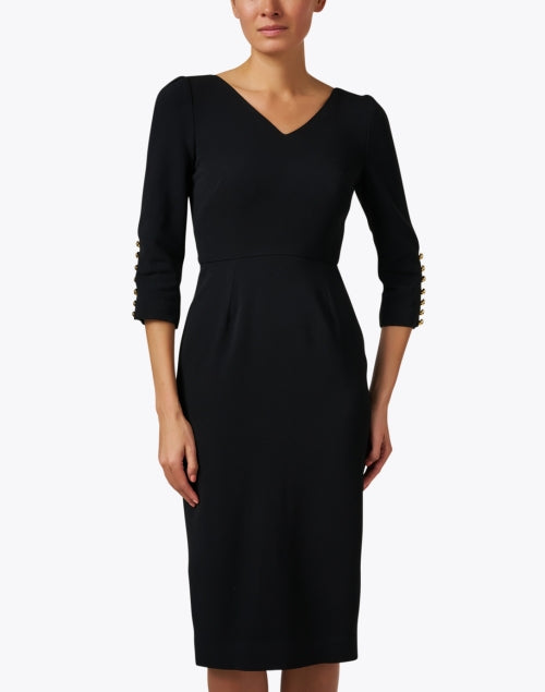 Sydney Women's Elegant Black Stretch Crepe Evening Dress