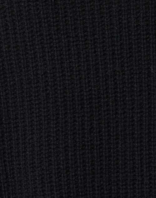 Stylish Fall Cashmere Sweater in Black with Ivory Detailing