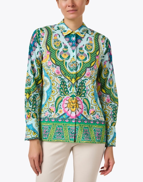 Claire Multicolored Print Cotton Women's Blouse