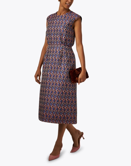Stylish Multi - Printed Midi A - Line Dress for All Occasions