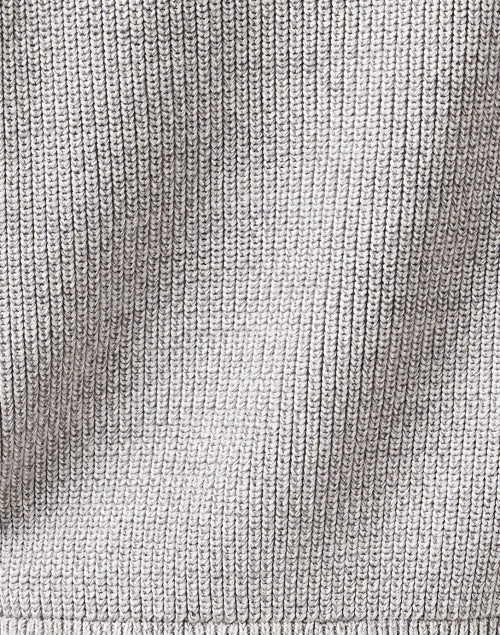 Grey Short-Sleeved Cotton Casual Sweater for a Timeless Look