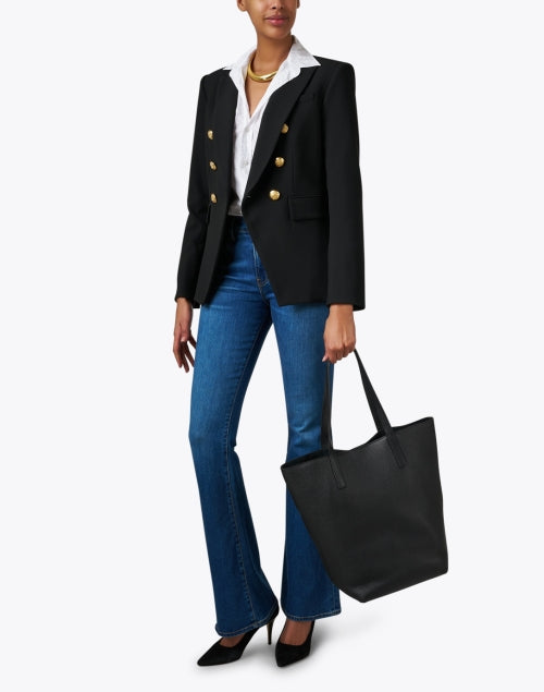 Stylish Miller Black Dickey Jacket Featuring Decorative Gold Buttons