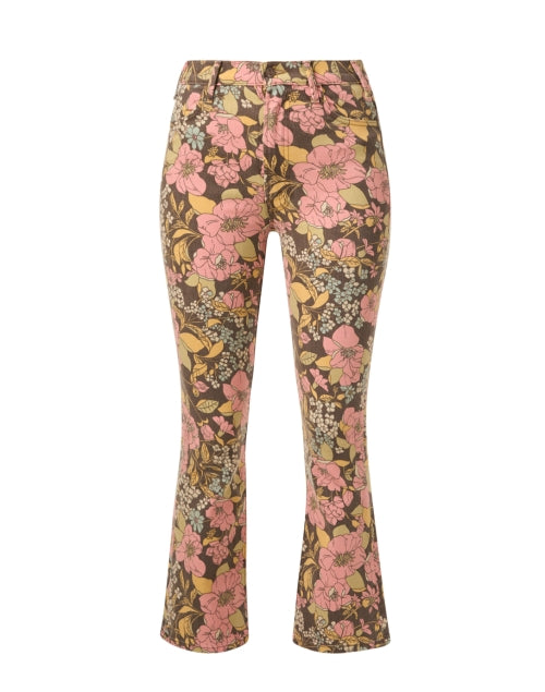 The Mother Brand's The Hustler Style Multi - colored Floral Print Premium Denim Ankle Bootcut Jeans