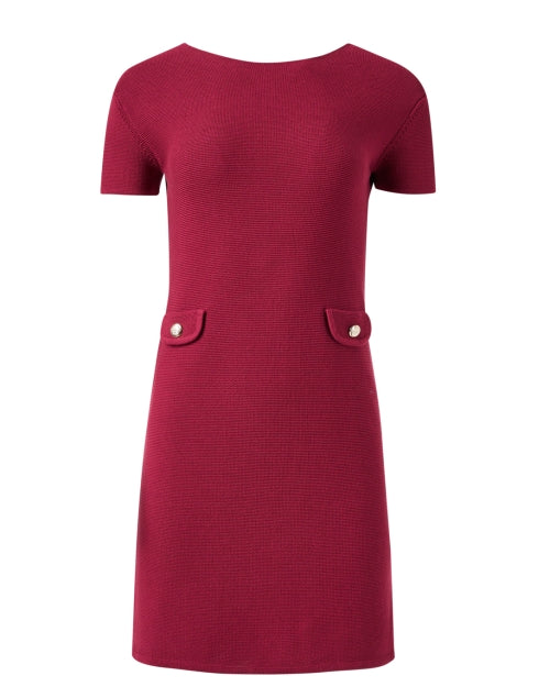 Amina Rubinacci's Saronno Red 100% Cotton Shift Dress for All Week