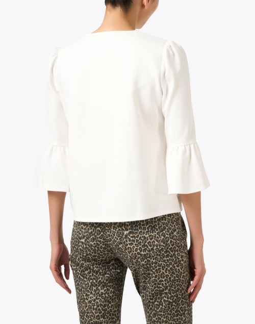 Arabella Women's Stylish Cream Ponte Knit Blouse Top