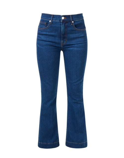 Veronica Beard Carson Blue Ankle-Length Flare Leg Stretch Denim Jeans