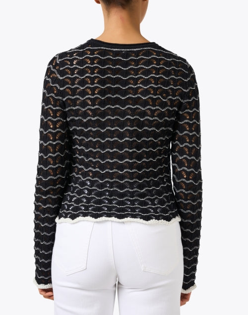 Stylish Black and White Hand - knitted Women's Sweater for Various Occasions