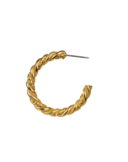 Stylish Gold-Plated Twisted Hoop Earrings for Everyday Wear