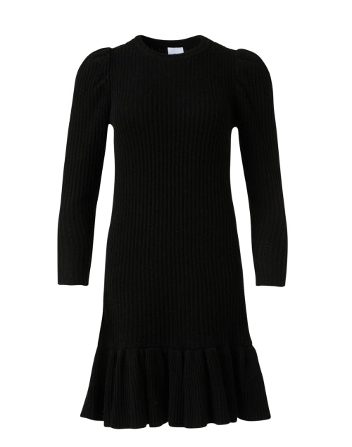 Madeleine Thompson's Stylish Black Wool Cashmere Blend Knit Sweater Dress